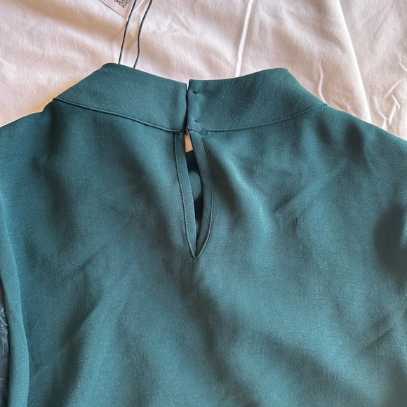 ZARA green puff long sleeve mesh top NWT - Picture 6 of 7